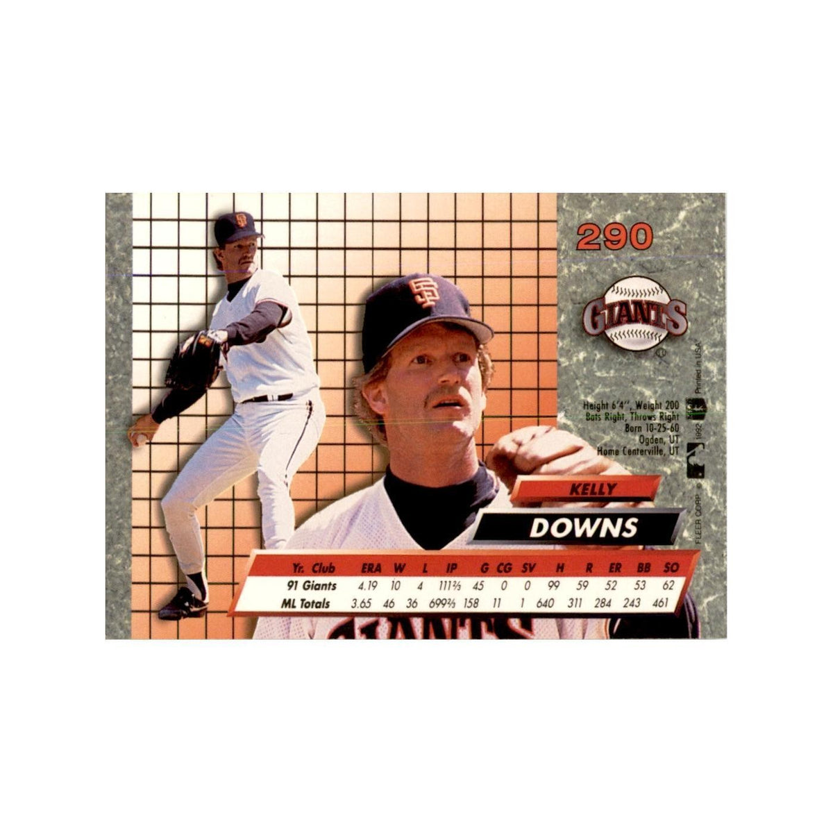 1992 Fleer Ultra Kelly Downs Baseball Cards #290