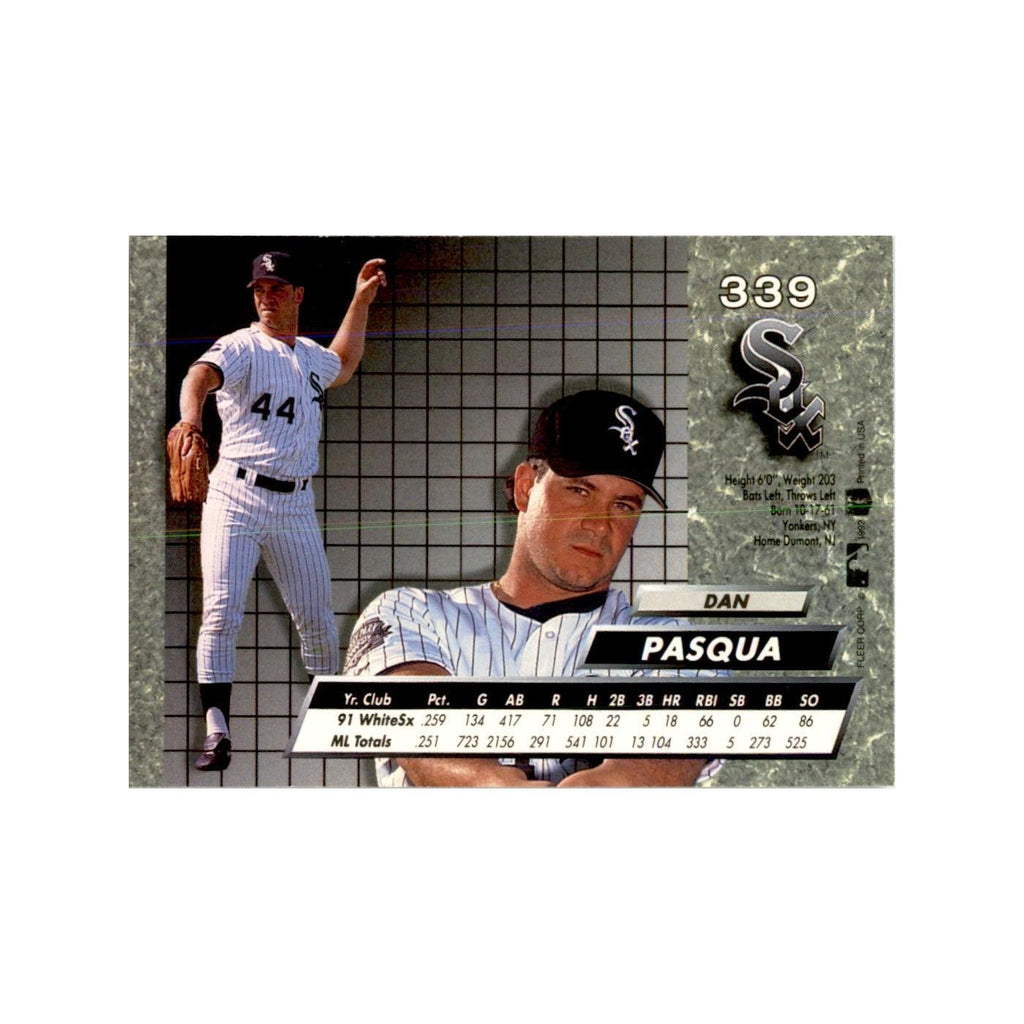 1992 Fleer Ultra Dan Pasqua Baseball Cards #339