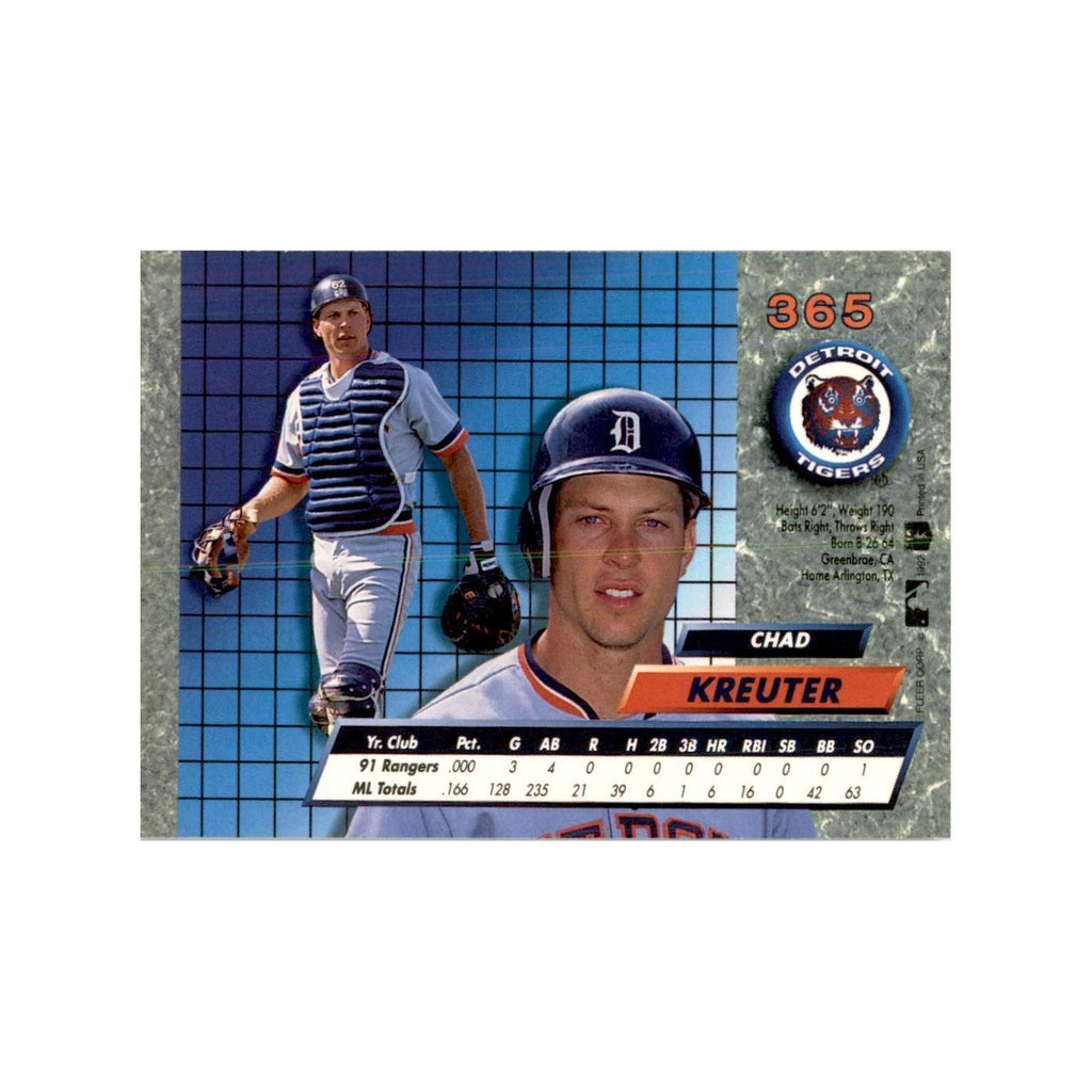 1992 Fleer Ultra Chad Kreuter Baseball Cards #365