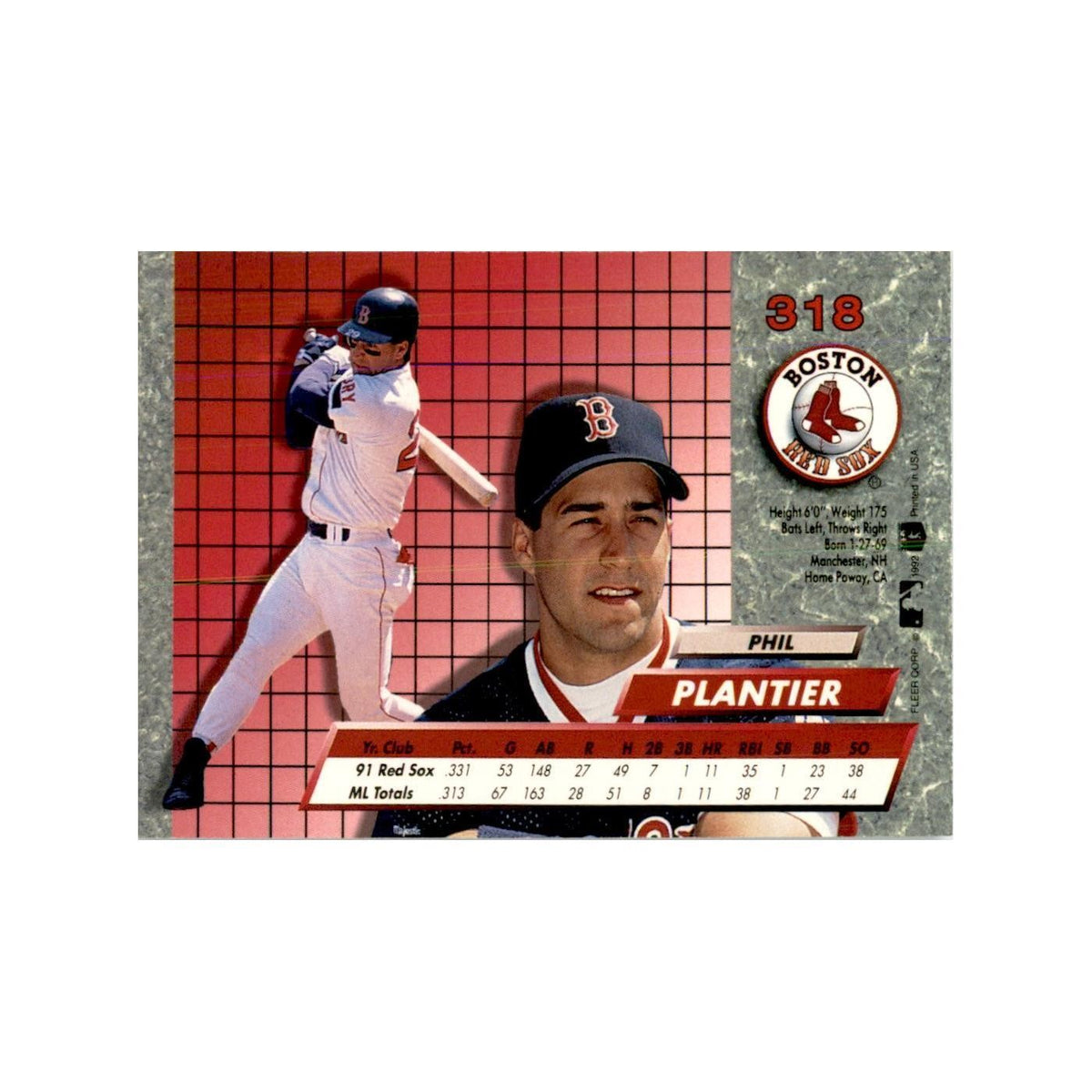 1992 Fleer Ultra Phil Plantier Baseball Cards #318