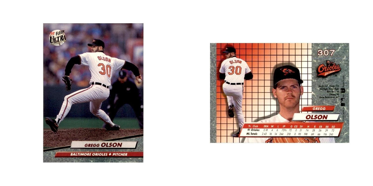 1992 Fleer Ultra Gregg Olson Baseball Cards #307