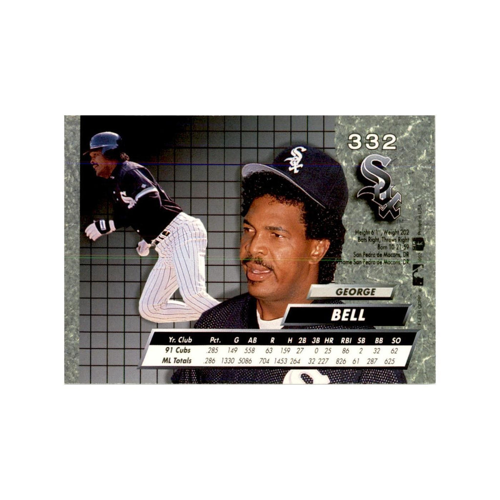 1992 Fleer Ultra George Bell Baseball Cards #332