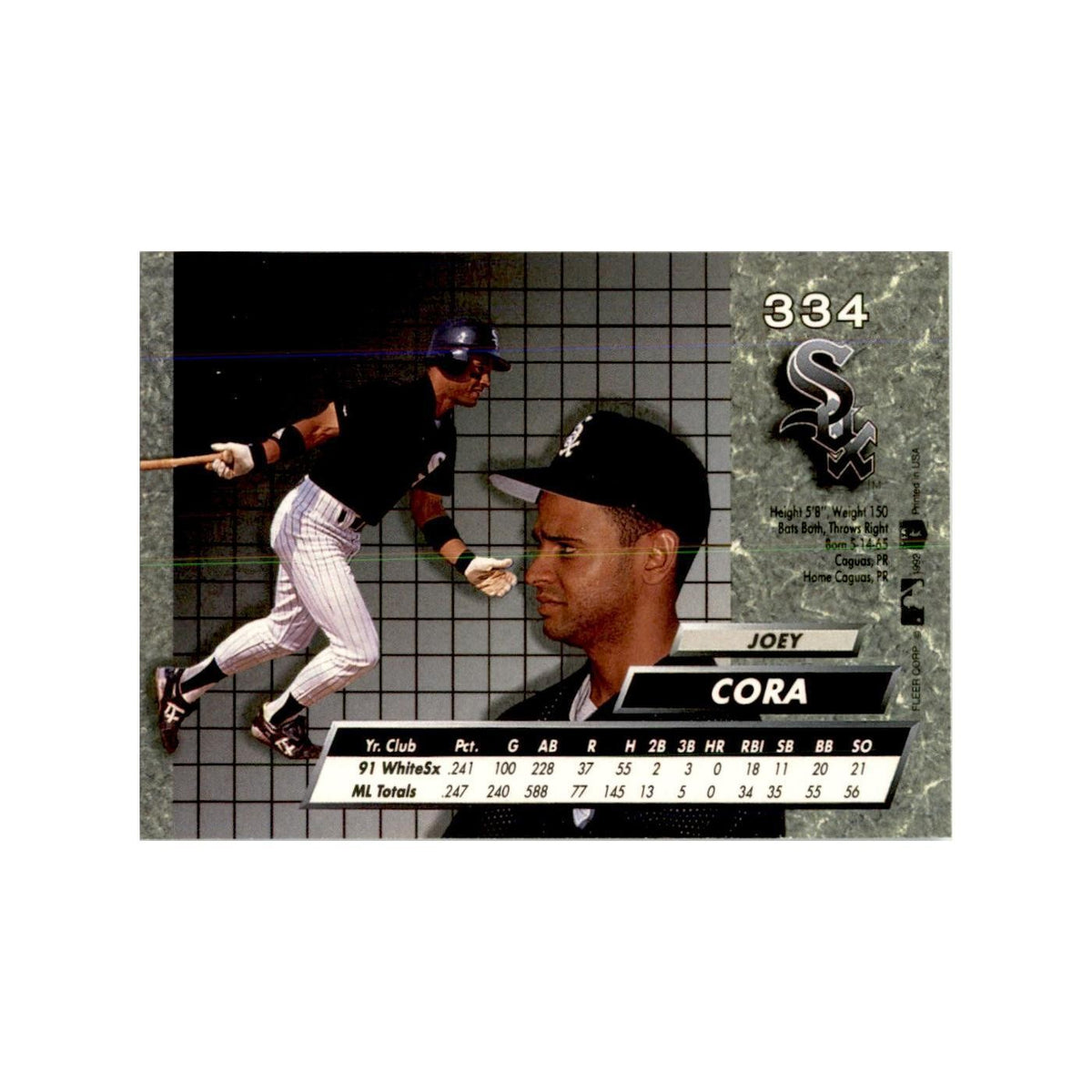 1992 Fleer Ultra Joey Cora Baseball Cards #334