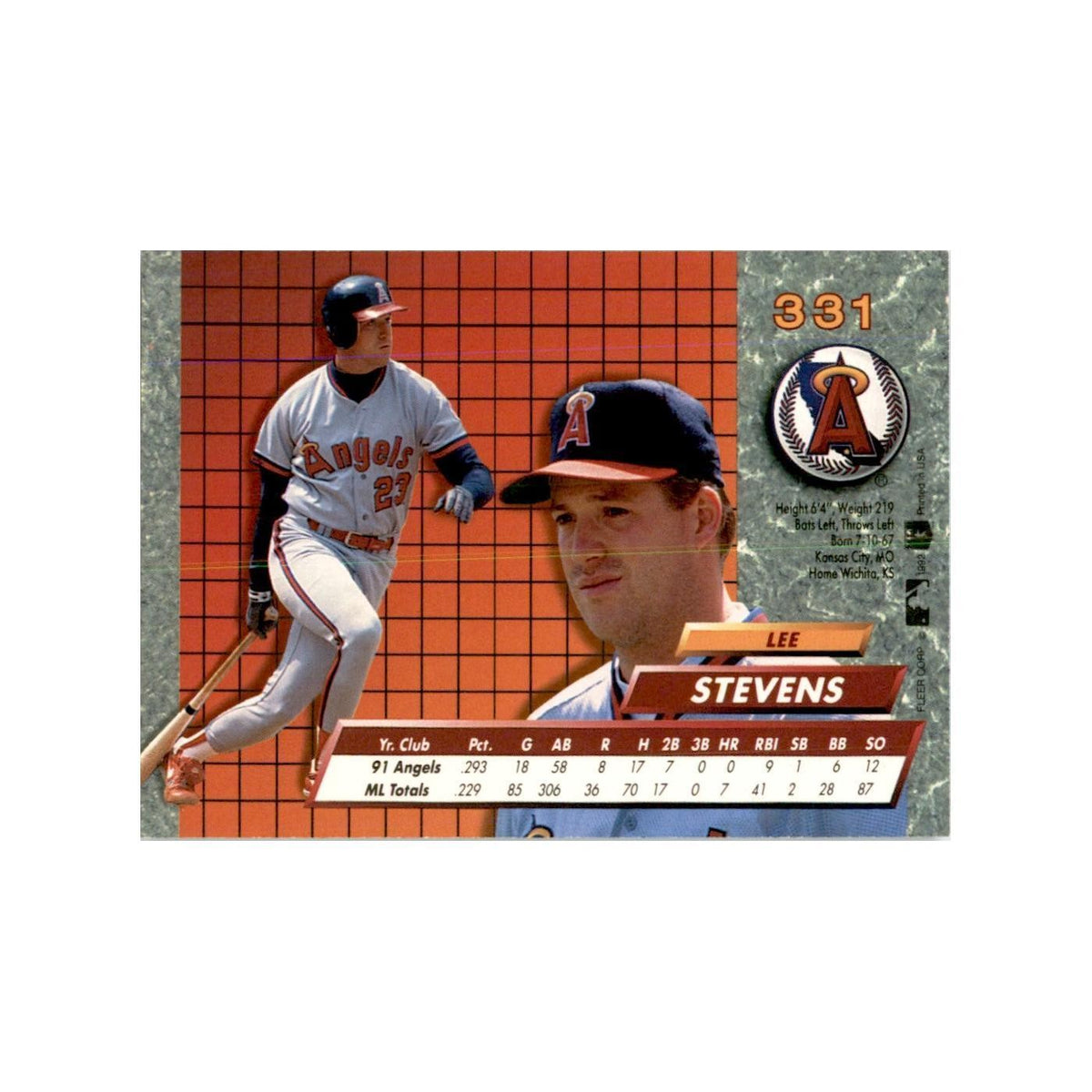 1992 Fleer Ultra Lee Stevens Baseball Cards #331