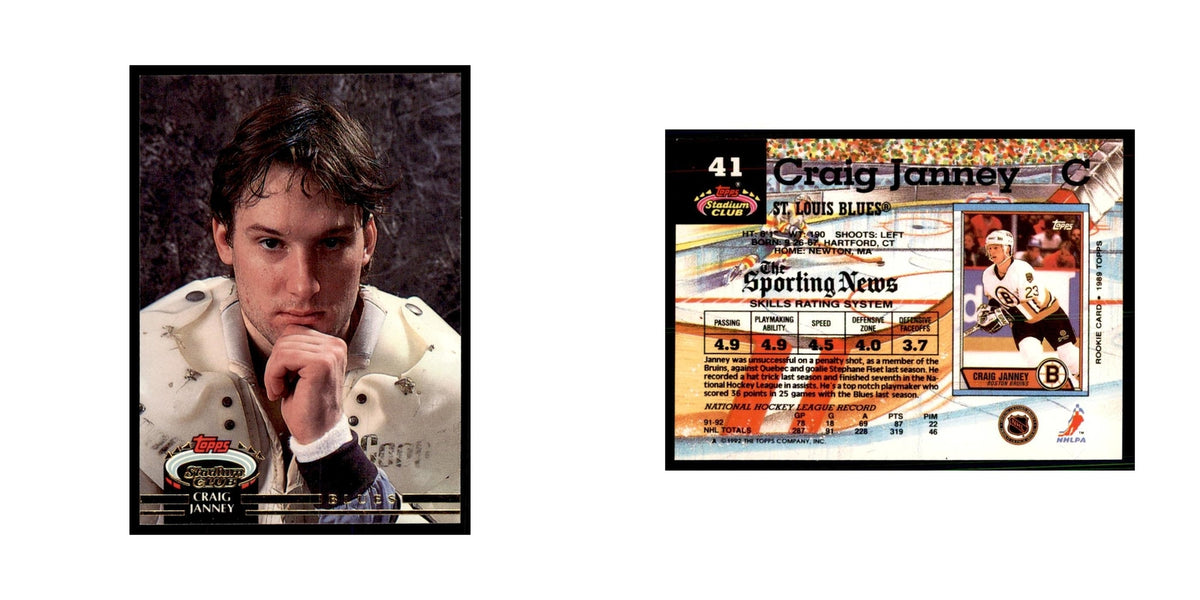 1992 Stadium Club Craig Janney Hockery Cards #41