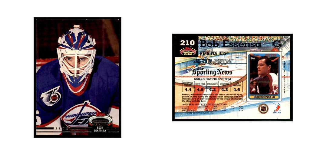 1992 Stadium Club Bob Essensa Hockery Cards #210