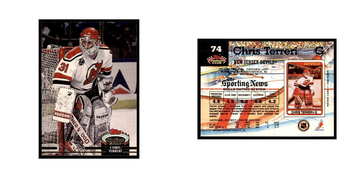 1992 Stadium Club Chris Terreri Hockery Cards #74