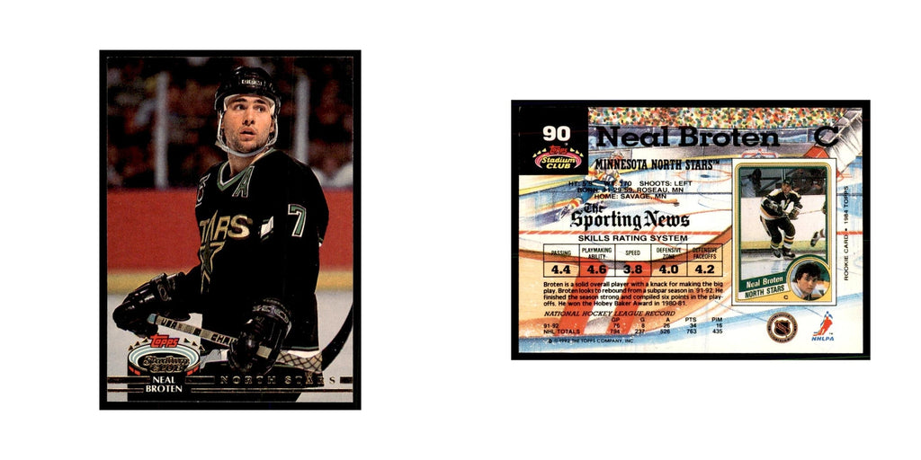 1992 Stadium Club Neal Broten Hockery Cards #90