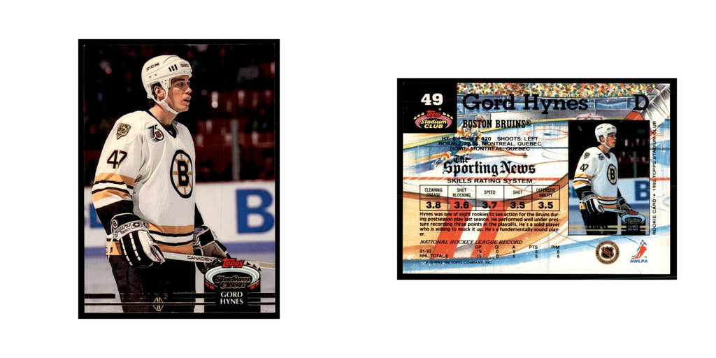 1992 Stadium Club Gord Hynes Hockery Cards #49