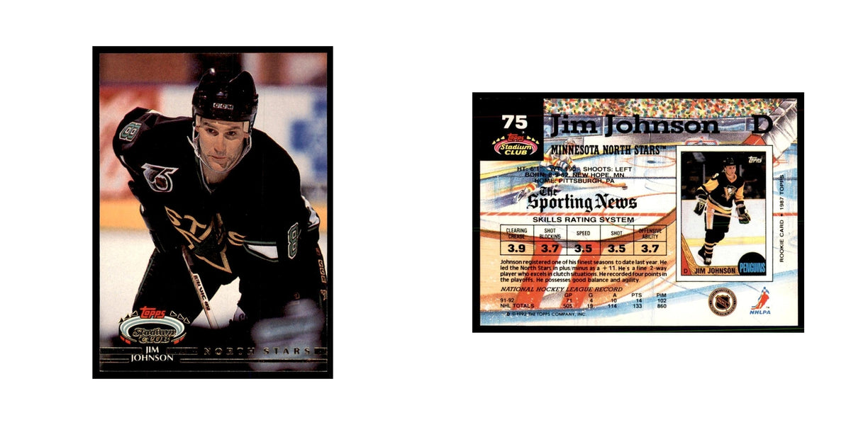 1992 Stadium Club Jim Johnson Hockery Cards #75
