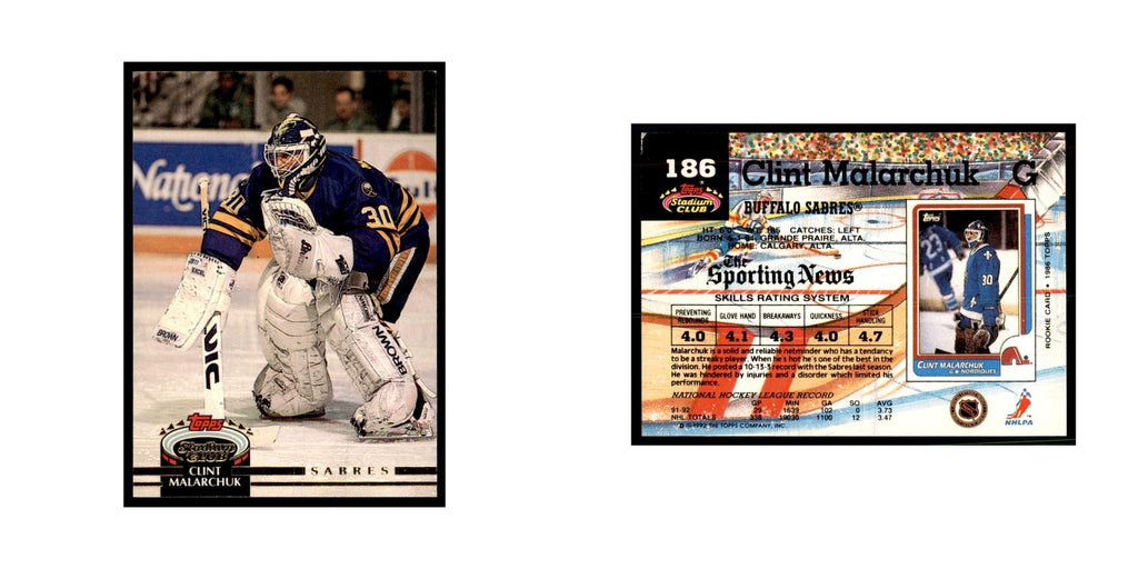 1992 Stadium Club Clint Malarchuk Hockery Cards #186