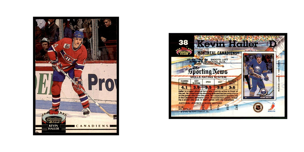 1992 Stadium Club Kevin Haller Hockery Cards #38