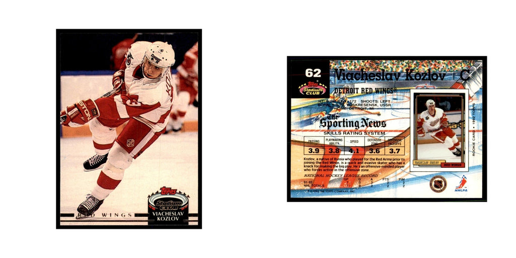 1992 Stadium Club Viacheslav Kozlov Hockery Cards #62