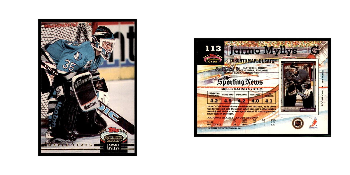 1992 Stadium Club Jarmo Myllys Hockery Cards #113