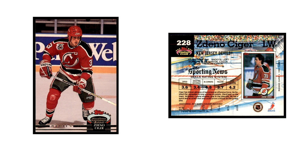 1992 Stadium Club Zdeno Ciger Hockery Cards #228