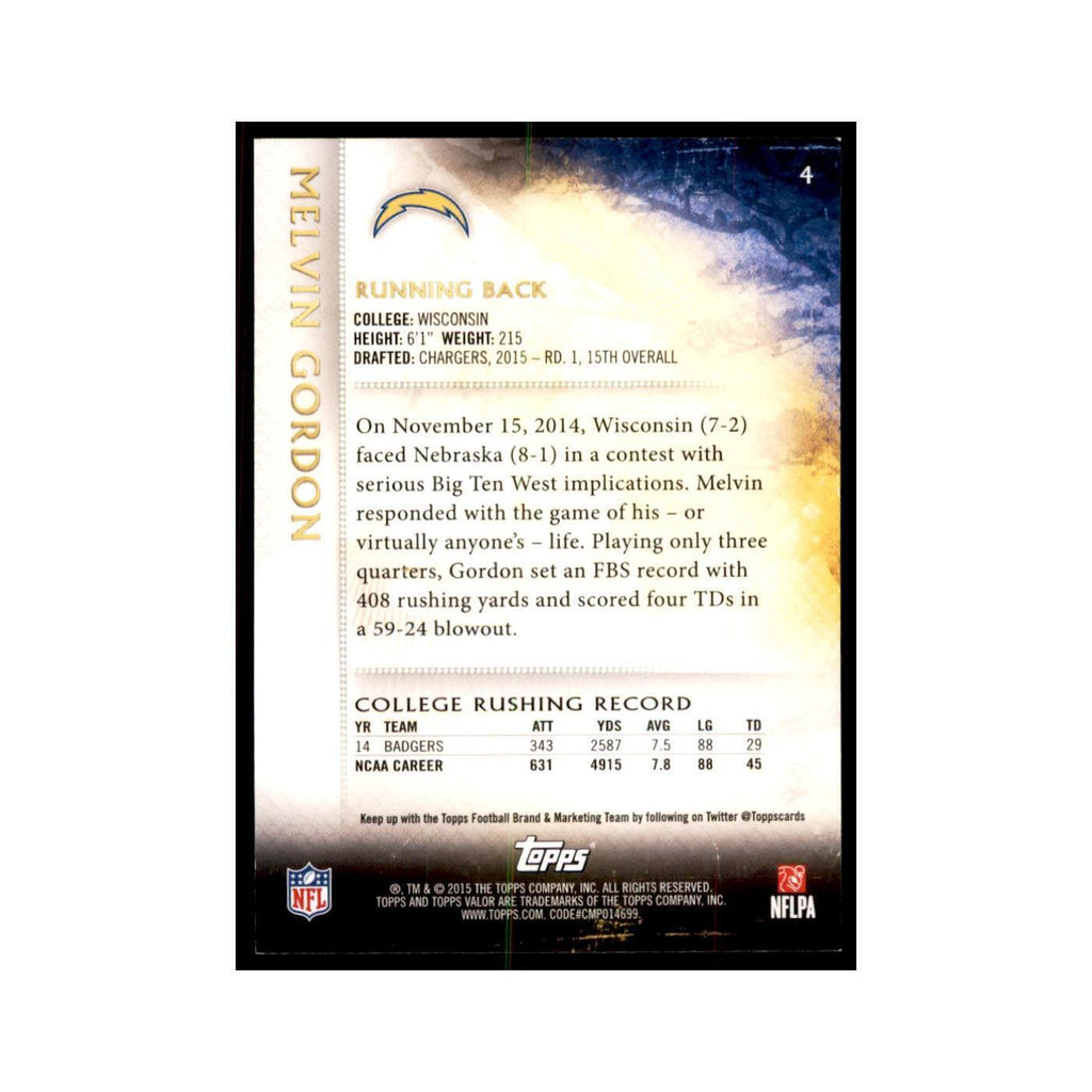 2015 Topps Valor Melvin Gordon RC Football Cards #4