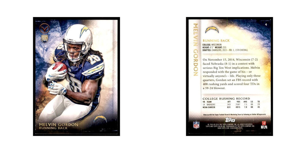 2015 Topps Valor Melvin Gordon RC Football Cards #4