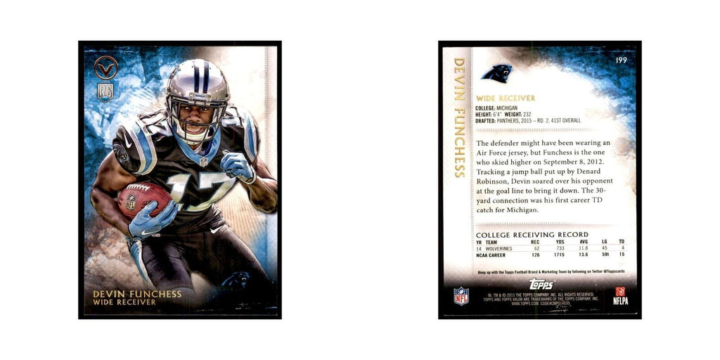 2015 Topps Valor Devin Funchess RC Football Cards #199