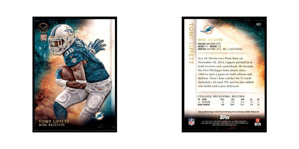 2015 Topps Valor Tony Lippett RC Football Cards #183