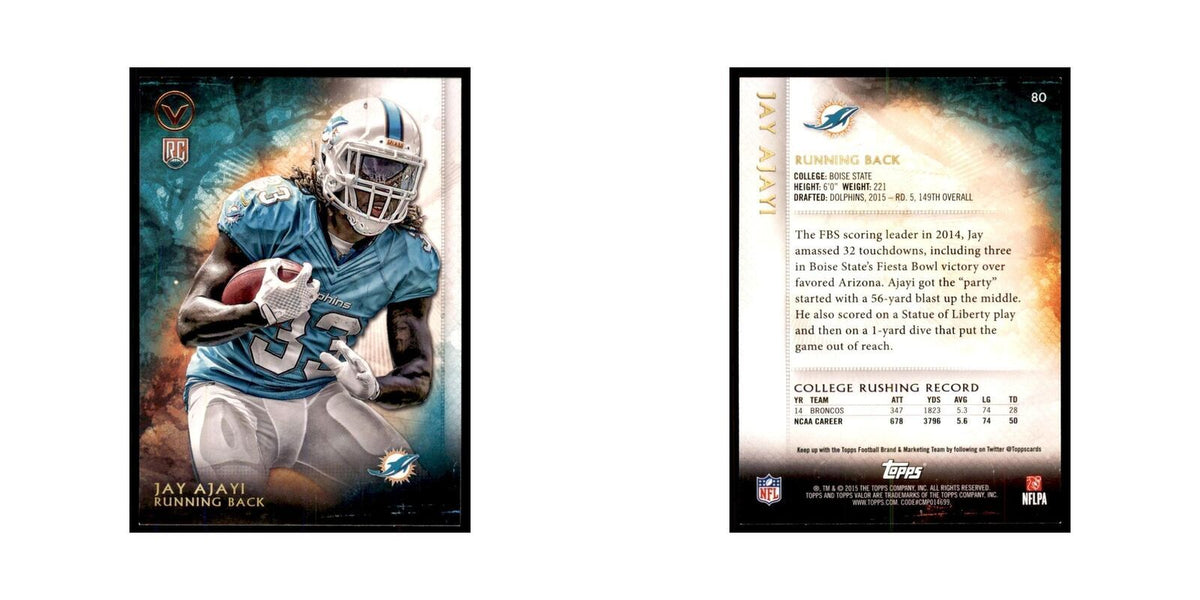 2015 Topps Valor Jay Ajayi RC Football Cards #80