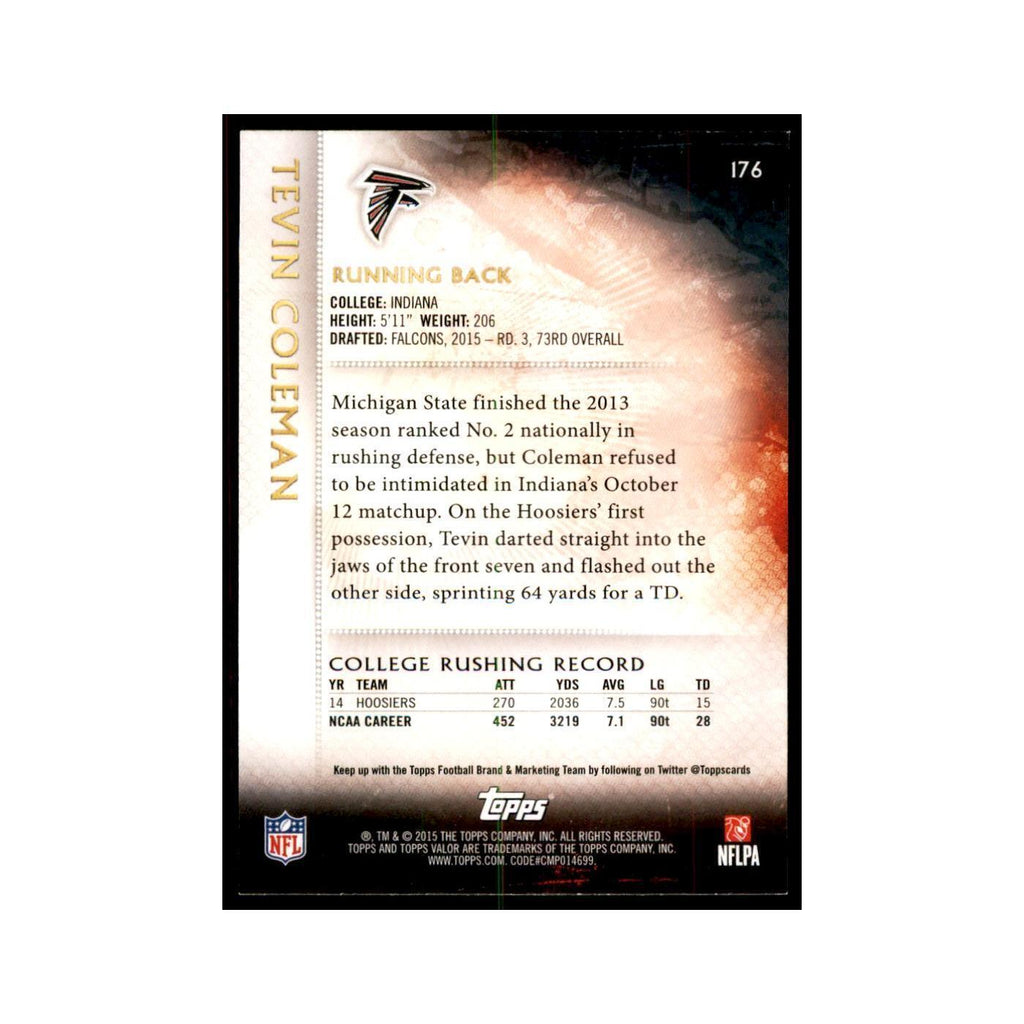 2015 Topps Valor Tevin Coleman RC Football Cards #176