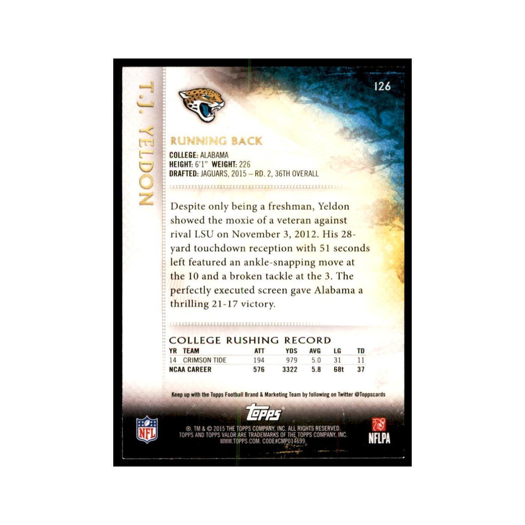 2015 Topps Valor T.J. Yeldon RC Football Cards #126