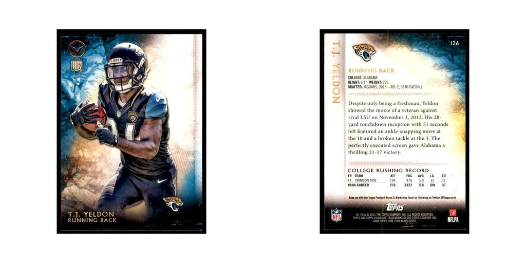 2015 Topps Valor T.J. Yeldon RC Football Cards #126