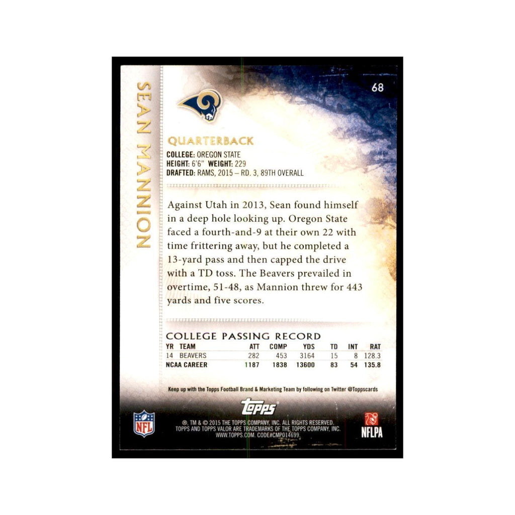 2015 Topps Valor Sean Mannion RC Football Cards #68