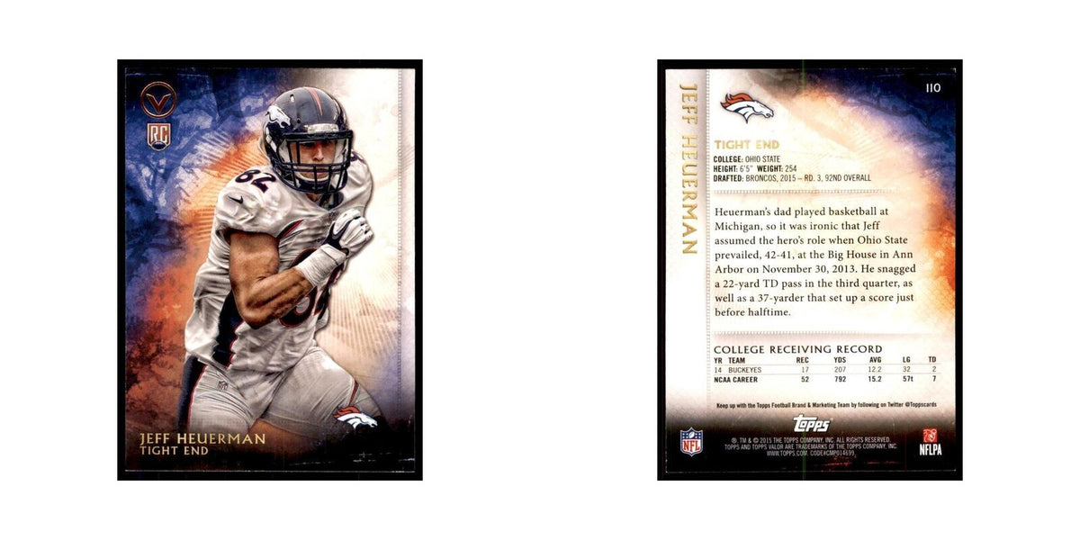 2015 Topps Valor Jeff Heuerman RC Football Cards #110