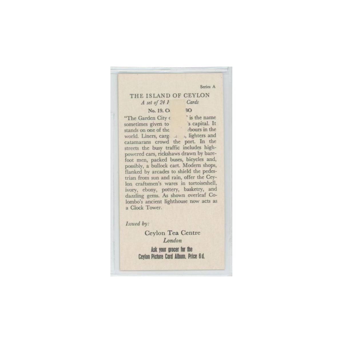 1955 Ceylon Tea Island of Ceylon Colombo #19.0