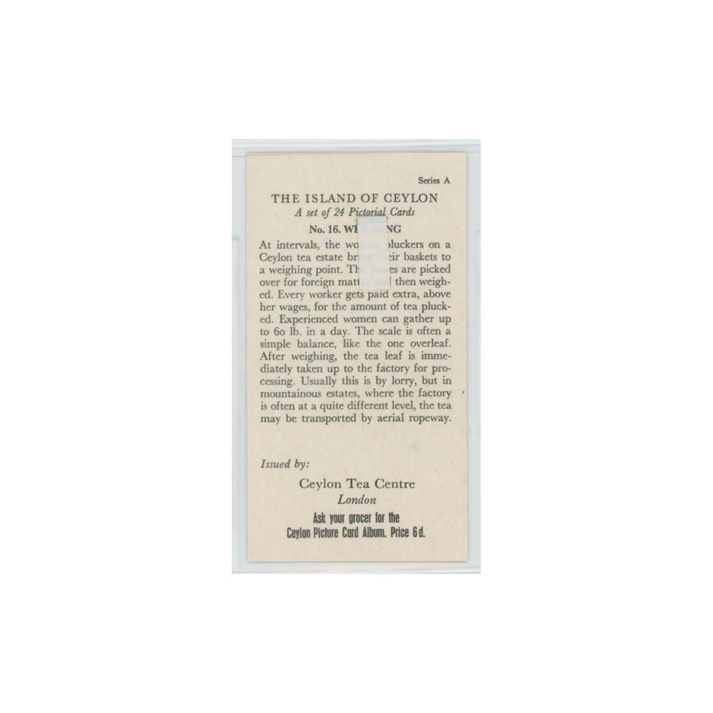 1955 Ceylon Tea Island of Ceylon Weighing #16.0