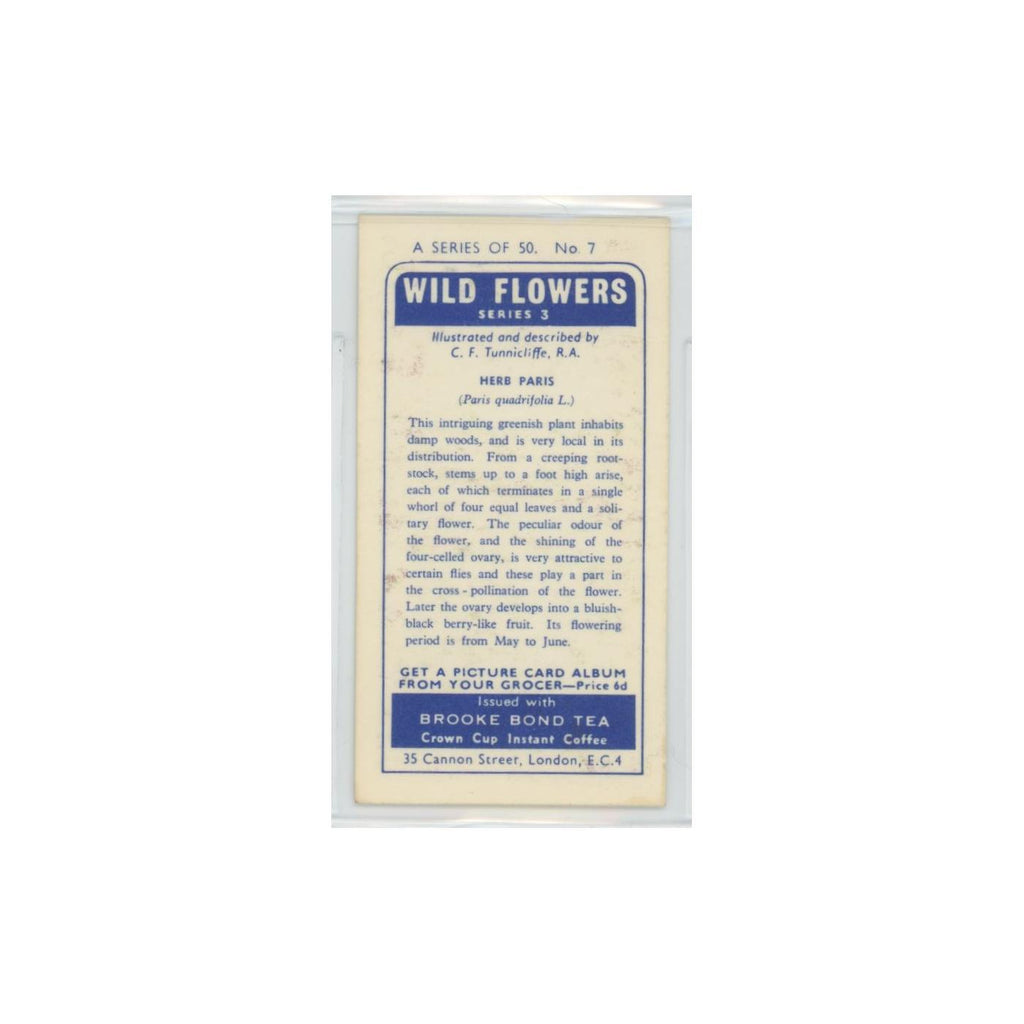 1964 Booke Bond Wild Flowers Series 3 Herb Paris #7.0