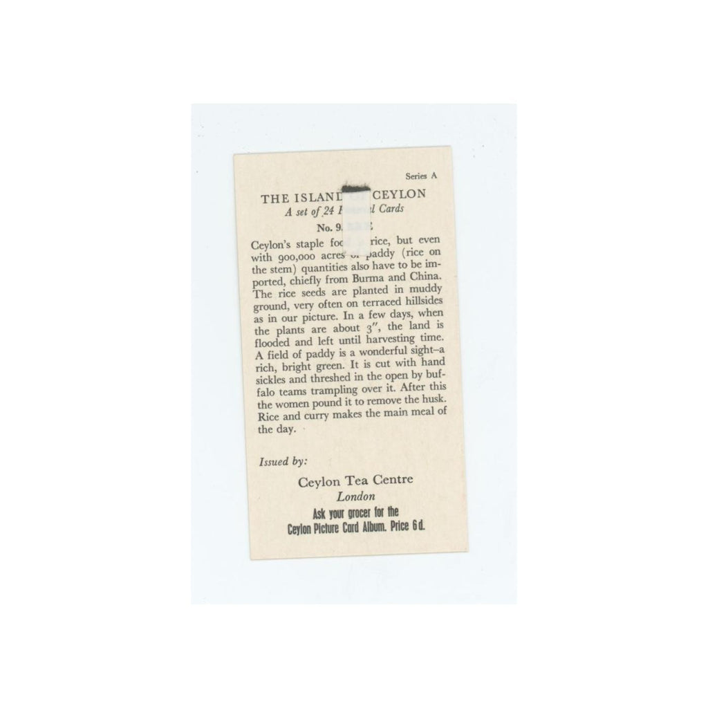 1955 Ceylon Tea Island of Ceylon Rice #9.0