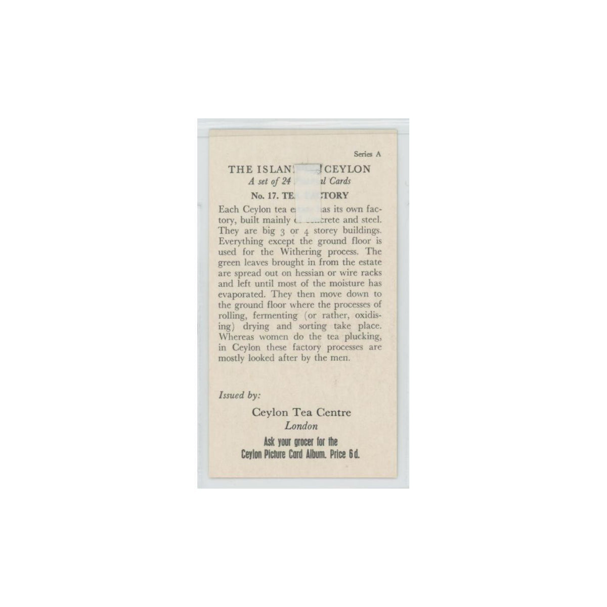 1955 Ceylon Tea Island of Ceylon Tea Factory #17.0