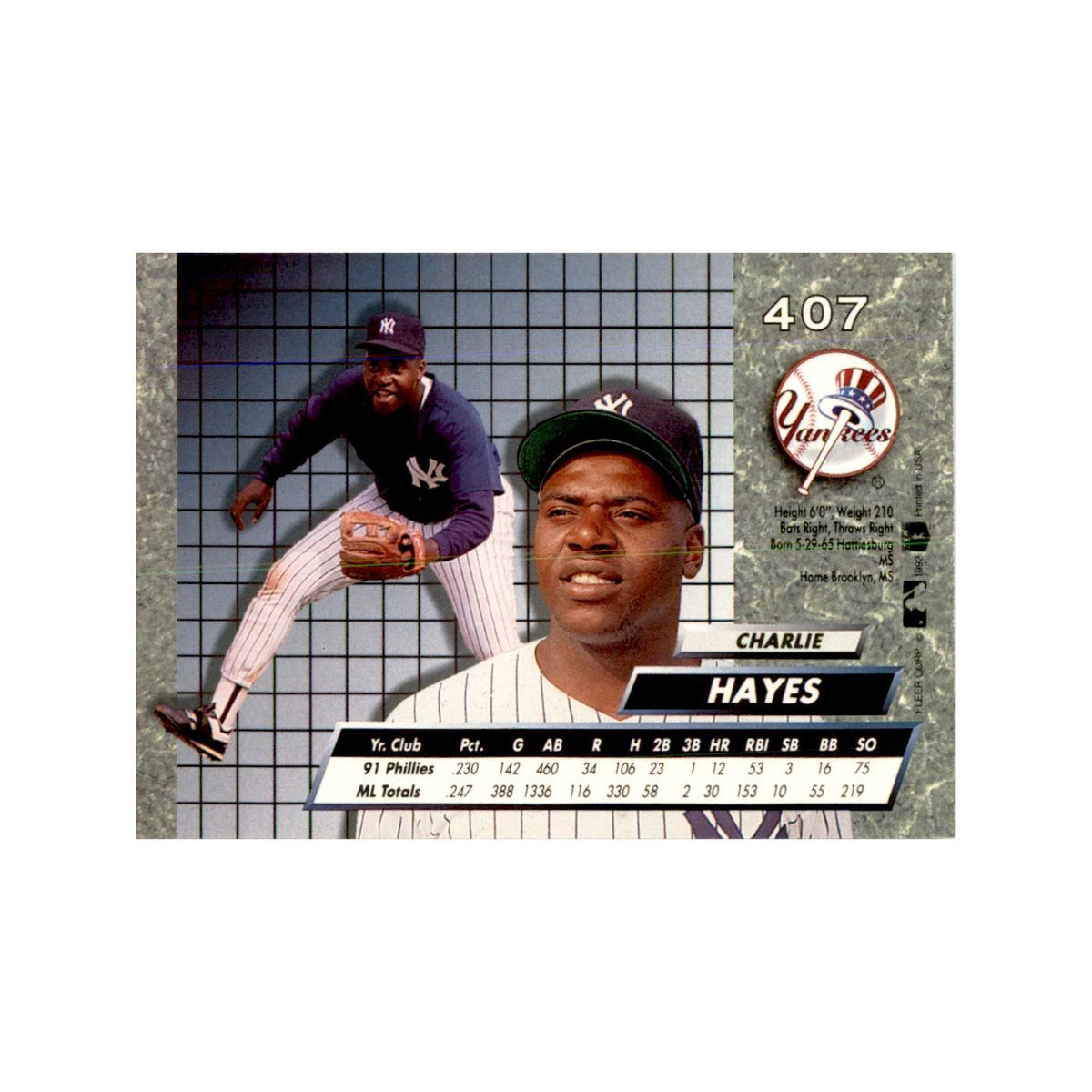 1992 Fleer Ultra Charlie Hayes Baseball Cards #407
