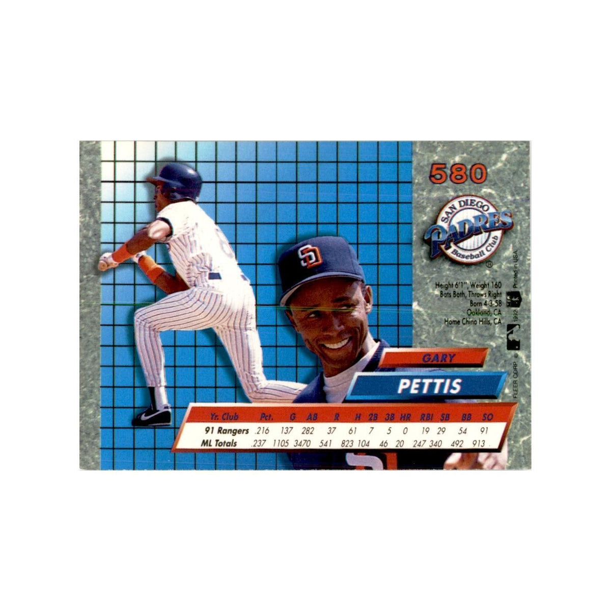 1992 Fleer Ultra Gary Pettis Baseball Cards #580