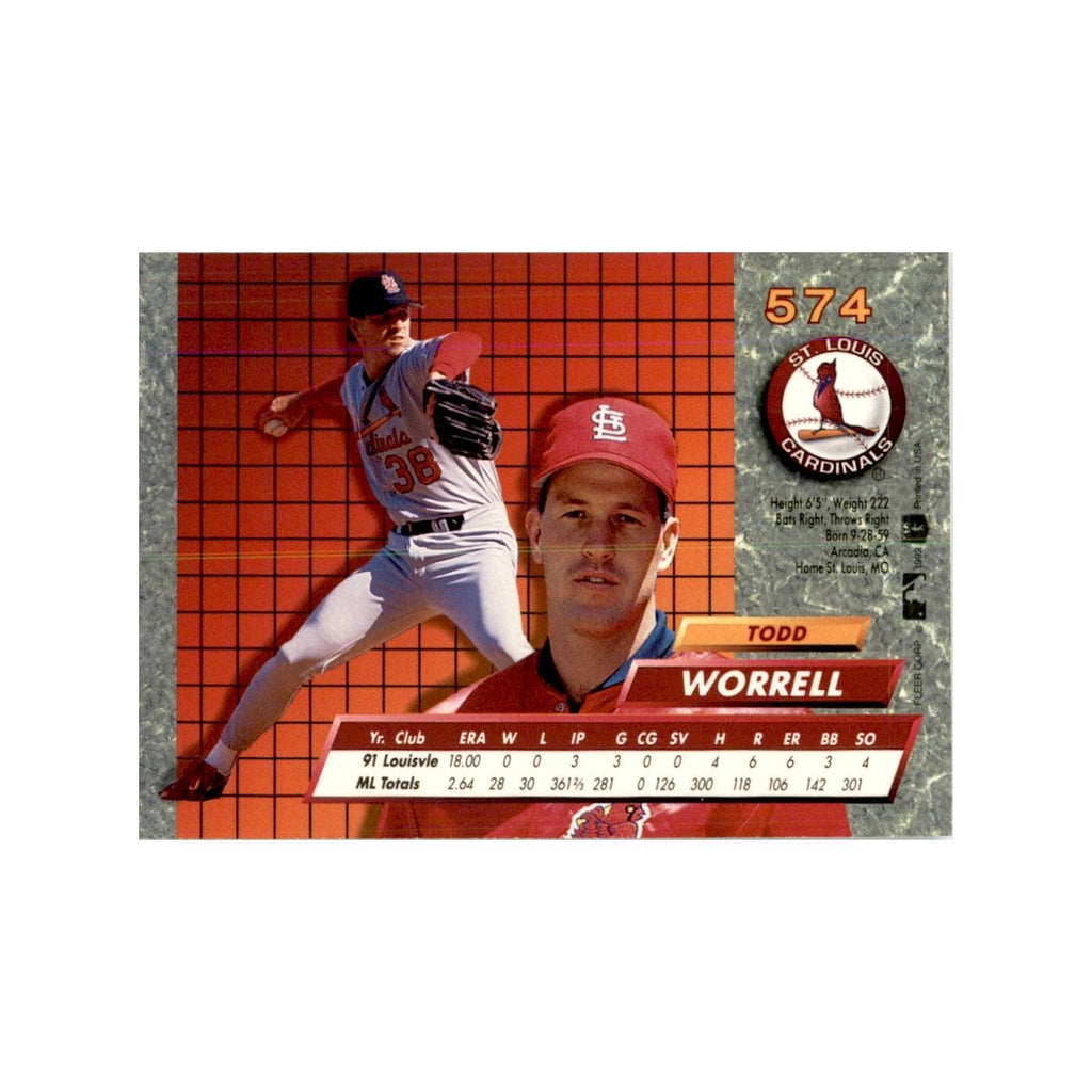 1992 Fleer Ultra Todd Worrell Baseball Cards #574