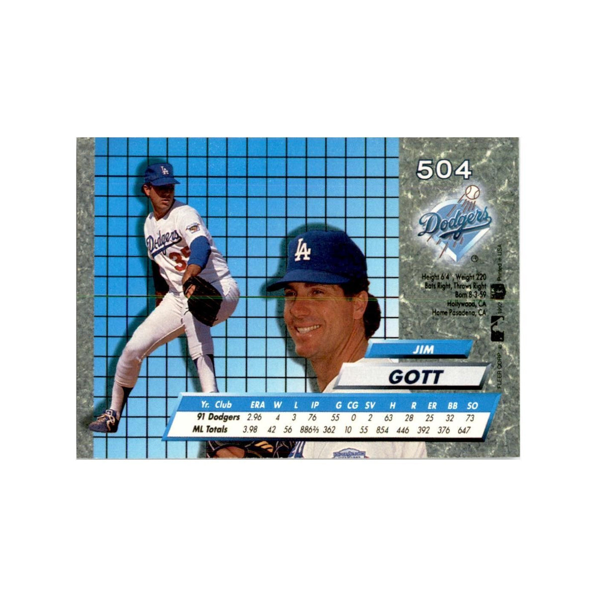 1992 Fleer Ultra Jim Gott Baseball Cards #504