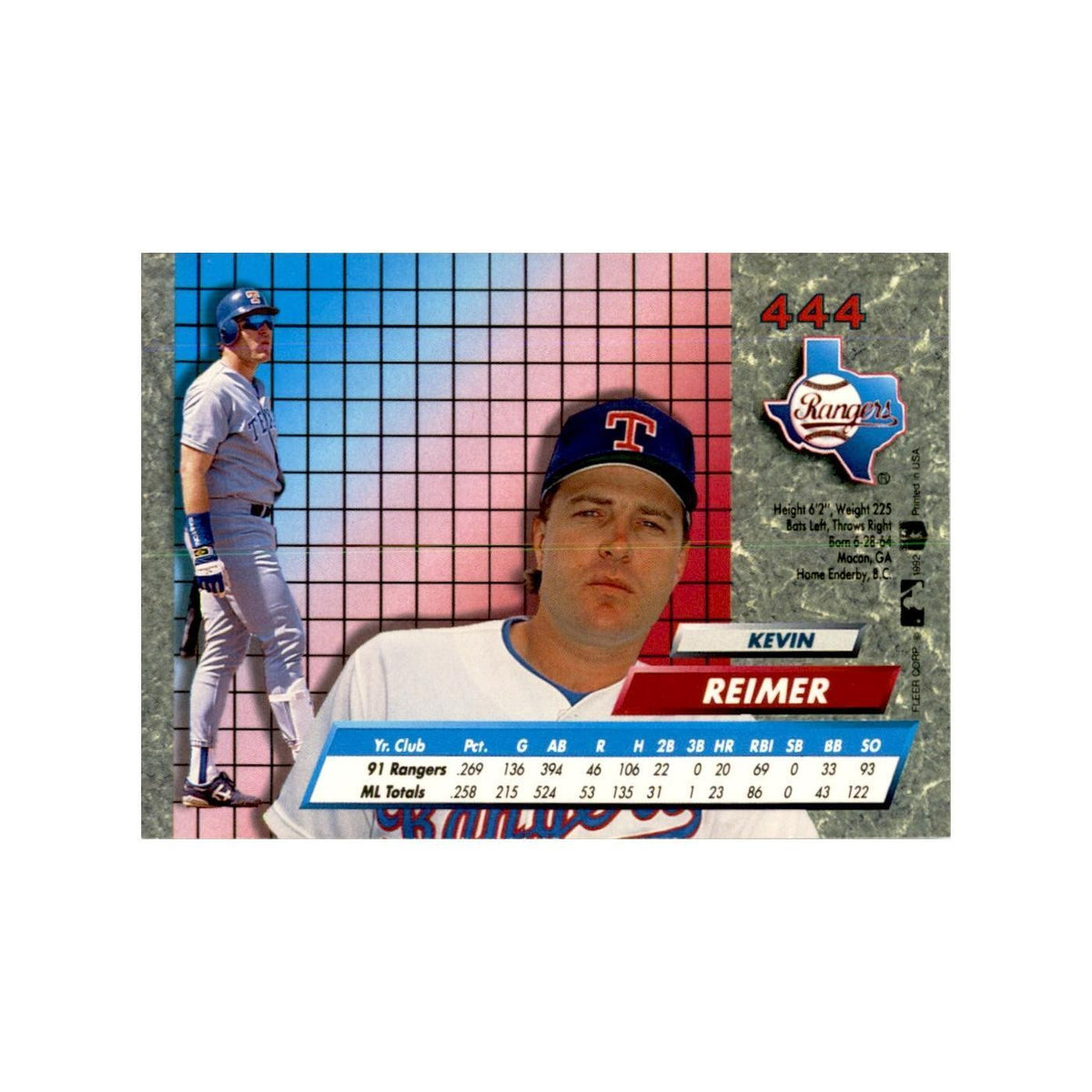 1992 Fleer Ultra Kevin Reimer Baseball Cards #444