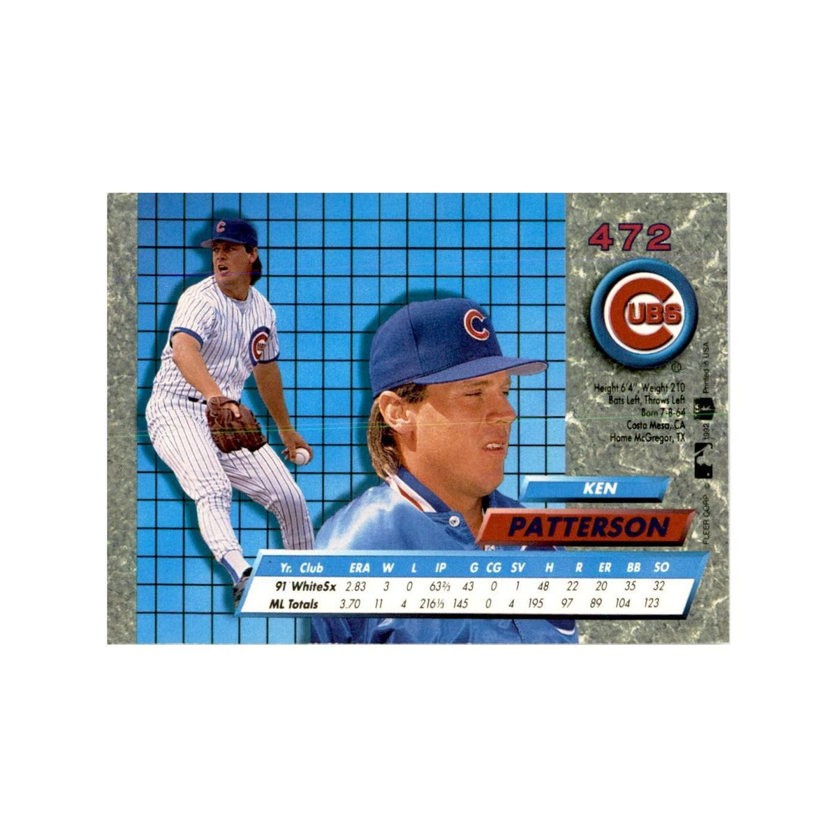 1992 Fleer Ultra Ken Patterson Baseball Cards #472
