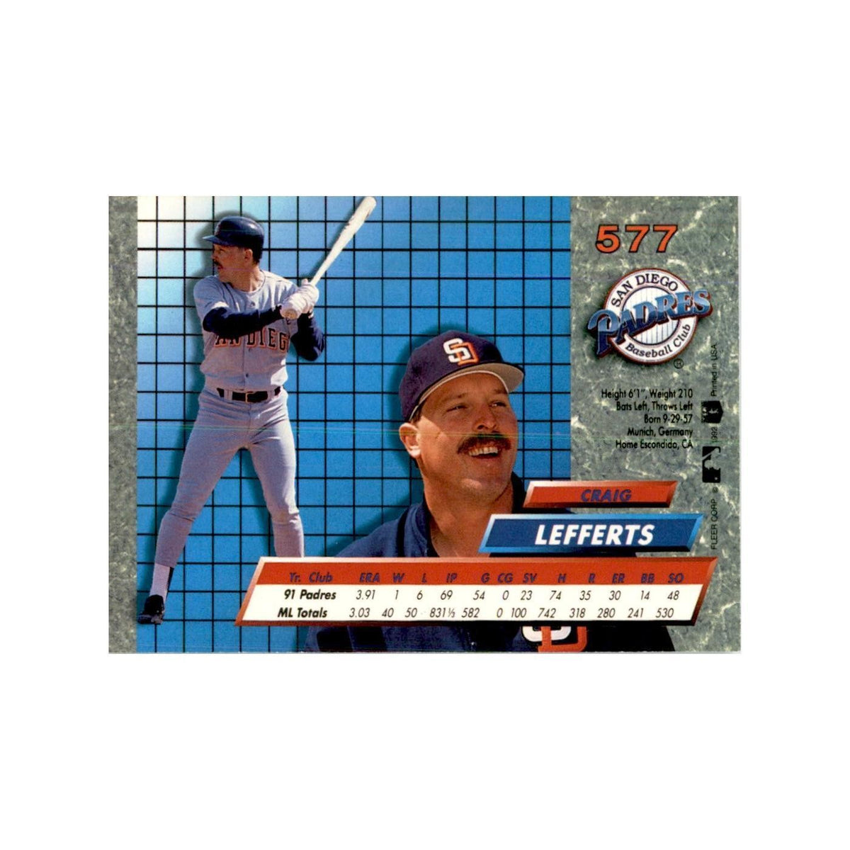 1992 Fleer Ultra Craig Lefferts Baseball Cards #577