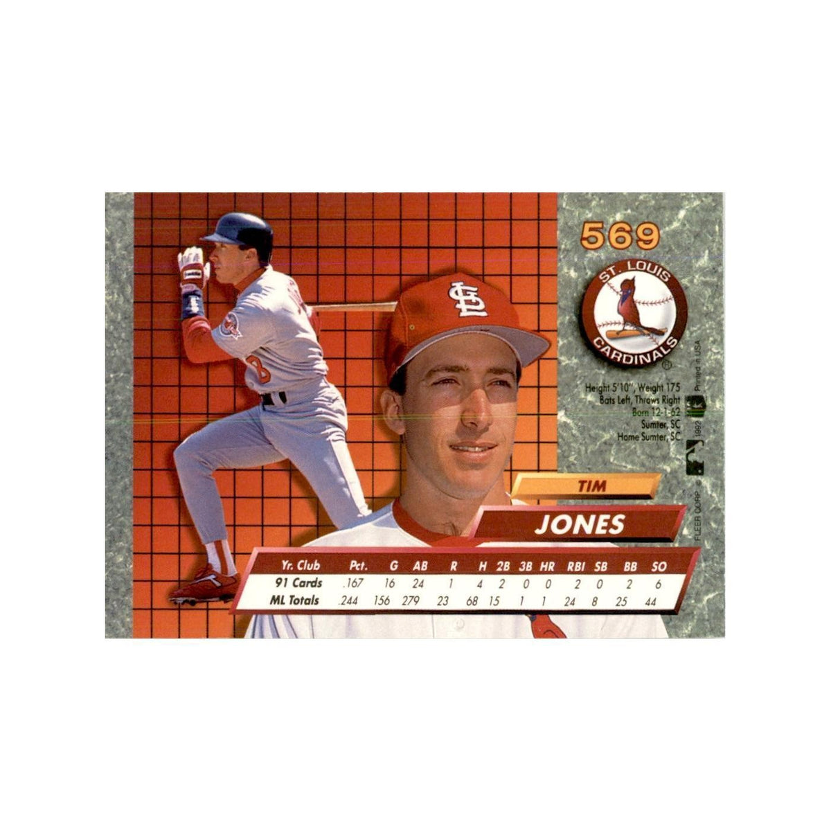 1992 Fleer Ultra Tim Jones Baseball Cards #569