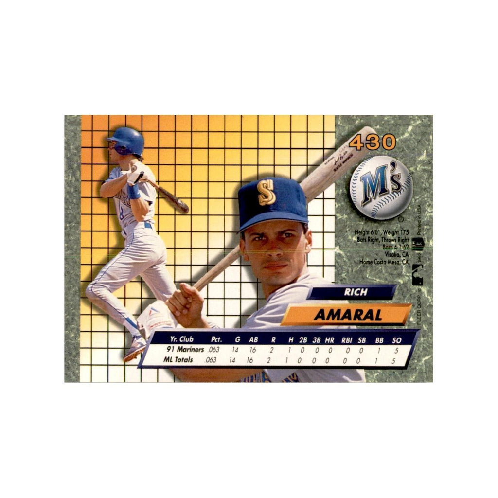 1992 Fleer Ultra Rich Amaral Baseball Cards #430