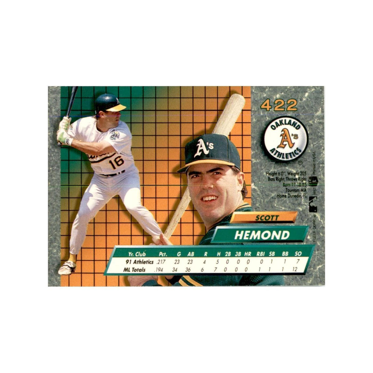 1992 Fleer Ultra Scott Hemond Baseball Cards #422