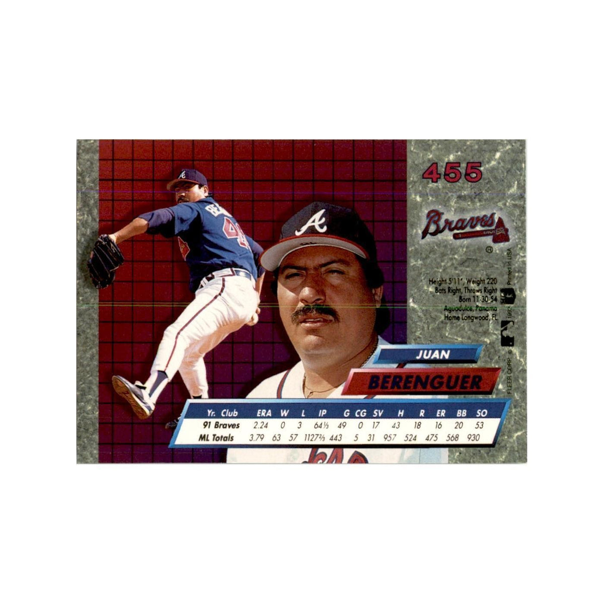 1992 Fleer Ultra Juan Berenguer Baseball Cards #455