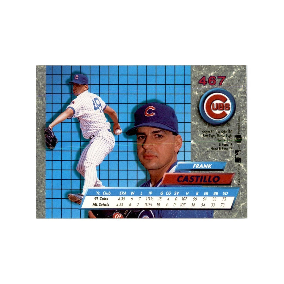 1992 Fleer Ultra Frank Castillo Baseball Cards #467
