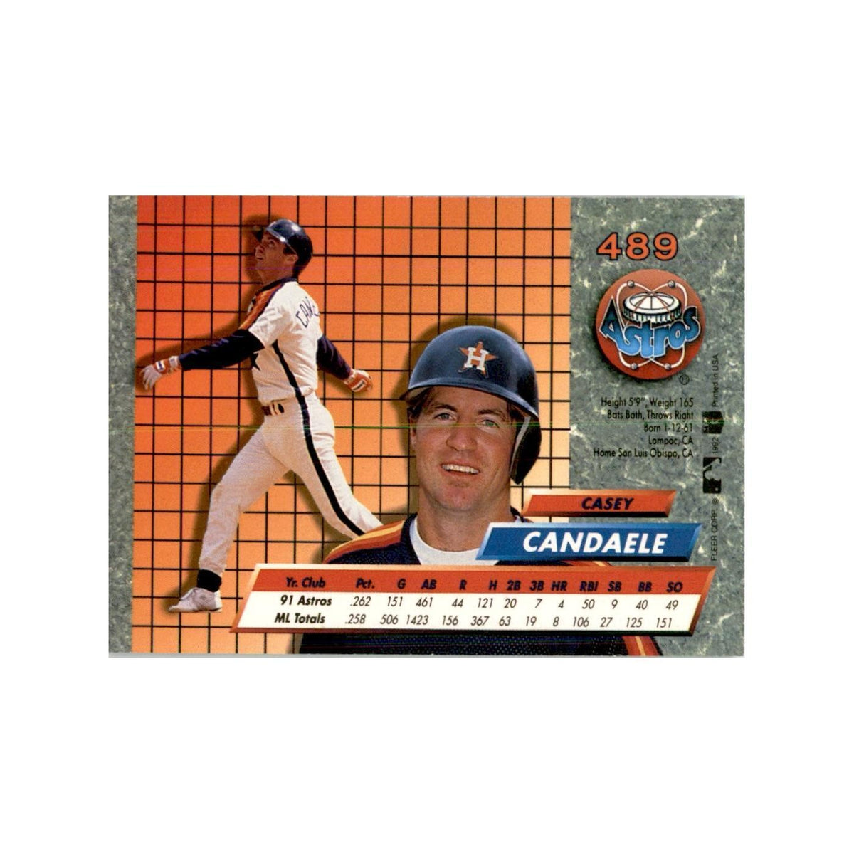 1992 Fleer Ultra Casey Candaele Baseball Cards #489
