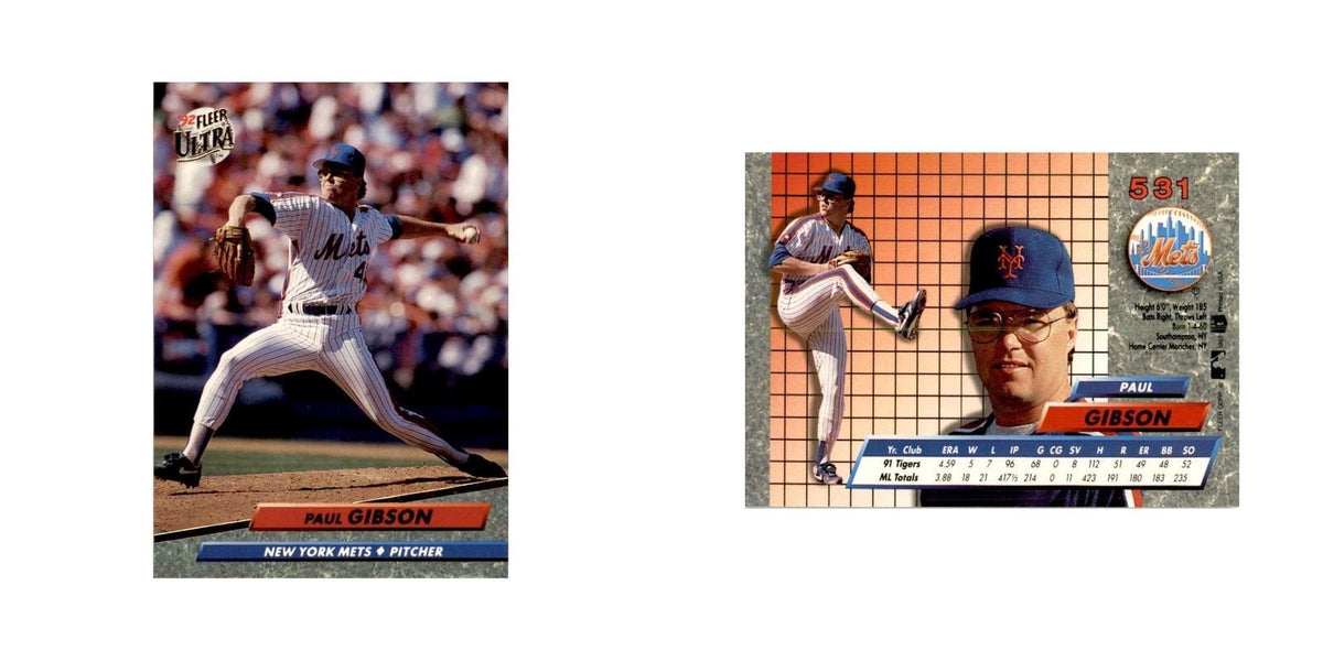 1992 Fleer Ultra Paul Gibson Baseball Cards #531
