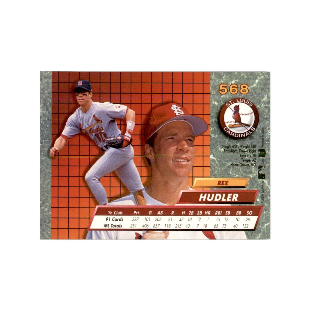 1992 Fleer Ultra Rex Hudler Baseball Cards #568