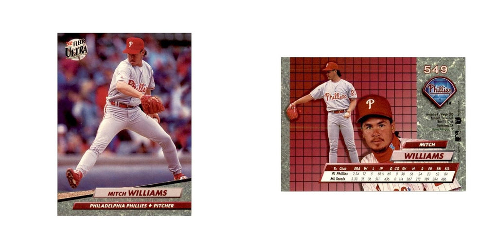 1992 Fleer Ultra Mitch Williams Baseball Cards #549